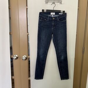 Frame Denim Womens 27 Blue Dark Wash Low Rise Le Skinny De‎ Jeanne Jeans Denim